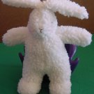 Mud Pie White Wooly Bunny Rabbit Stuffed Plush 9"
