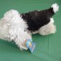 Calplush Fuzzy Gray Black & White Dog Stuffed Plush