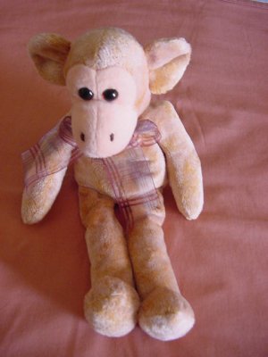 Cute Soft Monkey No Tail Floppy Beanie Stuffed Plush 8"
