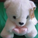 Fiesta It's A Girl Sitting Bear White Stuffed Plush 7"