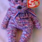 TY Beanie Baby USA Red White Blue Bear Plush W/ Tag