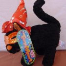 Sugar Loaf Black Halloween Cat Orange Hat Plush 7" Tag