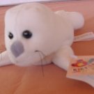 Kiky Toys White Harp Seal Beanie Plush 7" Tag Cute