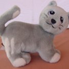 Lego Gray White Stripes Kitty Cat Stuffed Plush 6" Cute