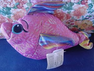 Wal-mart Shiney Pink Rainbow Fish Stuffed Plush 8"