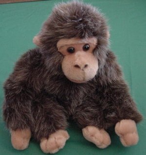 Fiesta Cute Fuzzy Gray Brown Monkey Stuffed Plush 6.5"