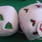 Fiesta White Christmas Fuzzy Dice Stuffed Plush Tag