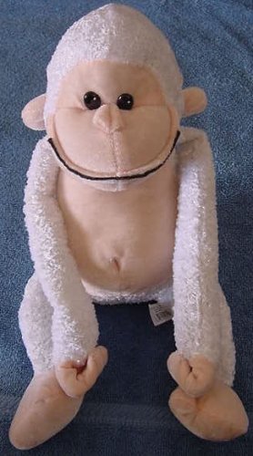 Carousel Toy White Chubby Monkey Stuffed Plush 8"