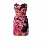 Lipsy Sweetheart Ruched Bodycon Bandeau Dress Paradise Print