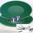 GOLD PANNING -2 Gold Pan s, 2 Suction Tweezers, 2 Tweezers, 2 Vials - Multi-Tool