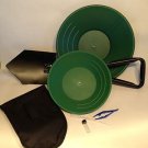 10" Gold Pan, 14" gold pan, Tri-folding Large Shovel, Vial, Suction Tweeze...