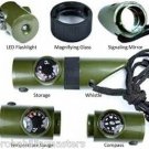 4 PACK - 7 in 1 Military Style Emergency Whistle Survival Kit w/ Light & C...