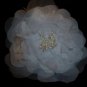 Flower white wedding bridal brooch pin crepe bloom