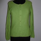 Women's Talbots cardigan knit sweater top blouse size Small S color lime green