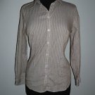 Women's Ann Taylor Loft top button down shirt long sleeves blouse stripes sz 10