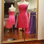 Strapless Tiers Satin Short Bridesmaid Dress   ITEM# BS0005