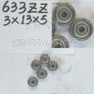 1pcs 633 ZZ Miniature Bearings ball Mini bearing 3x13x5 3*13*5 mm 633ZZ 2Z  free shipping