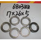 1pc thin 6803-2Z bearings Ball Bearing 6803Z 17X26X5 17*26*5 mm 6803ZZ ABEC1 ZZ  free shipping