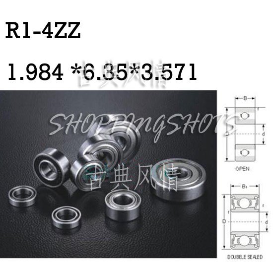 10pcs R1-4ZZ 5/64"x 1/4"x 3/32" R1-4Z inch Miniature bearing Radial Ball Bearings free shipping