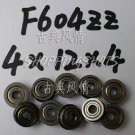 10pc F604ZZ 4x12x4 Flanged 4*12*4 mm F604Z Miniature Ball Radial Bearing F604 ZZ   free shipping