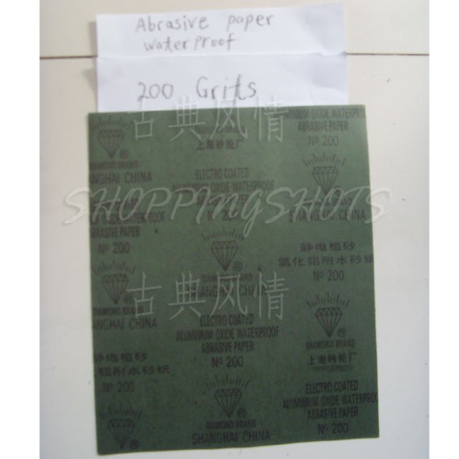 5) SANDPAPER 200 grits electro coated Aluminium oxide sand paper Wet