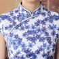 chinese Short sleeve cotton printing dress qipao Cheongsam 140421 size 30-38