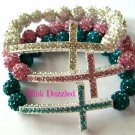 Pave Crystal Cross Bling Bracelet Hip Hop Jewelry