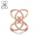 Pave Cubic Zirconia Double Hearts Ring