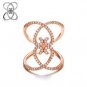 Pave Cubic Zirconia Double Hearts Ring