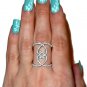 Pave Cubic Zirconia Double Hearts Ring