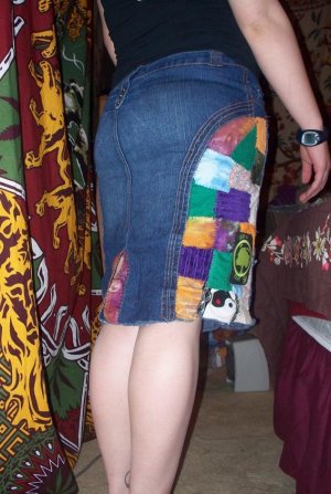 Jean patchwork skirt