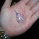 Double sided stone wire wrap pendant
