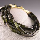 Green Tourmaline Faceted Barrel Bracelet "California Sea Grass"