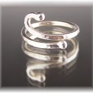 Fine Silver Abstract Ring "Bar Bells"