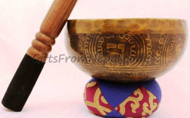 6" Hand Hammered/Painted Singing Bowl, Handmade Meditation Bowl From Nepal 2021b