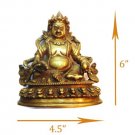 Kuber God Brass Antique Statue - God of Wealth- Kubera Lord of Riches 100S