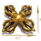 Tibetan Buddhism Meditation Brass Vajra - Dorje - Double Bajra - From Nepal 102B