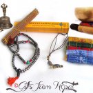 5" Tibetan Hand Hammered SINGING BOWL~ BELL~ BEADS MALA~ PRAYER FLAG ~ INCENSE