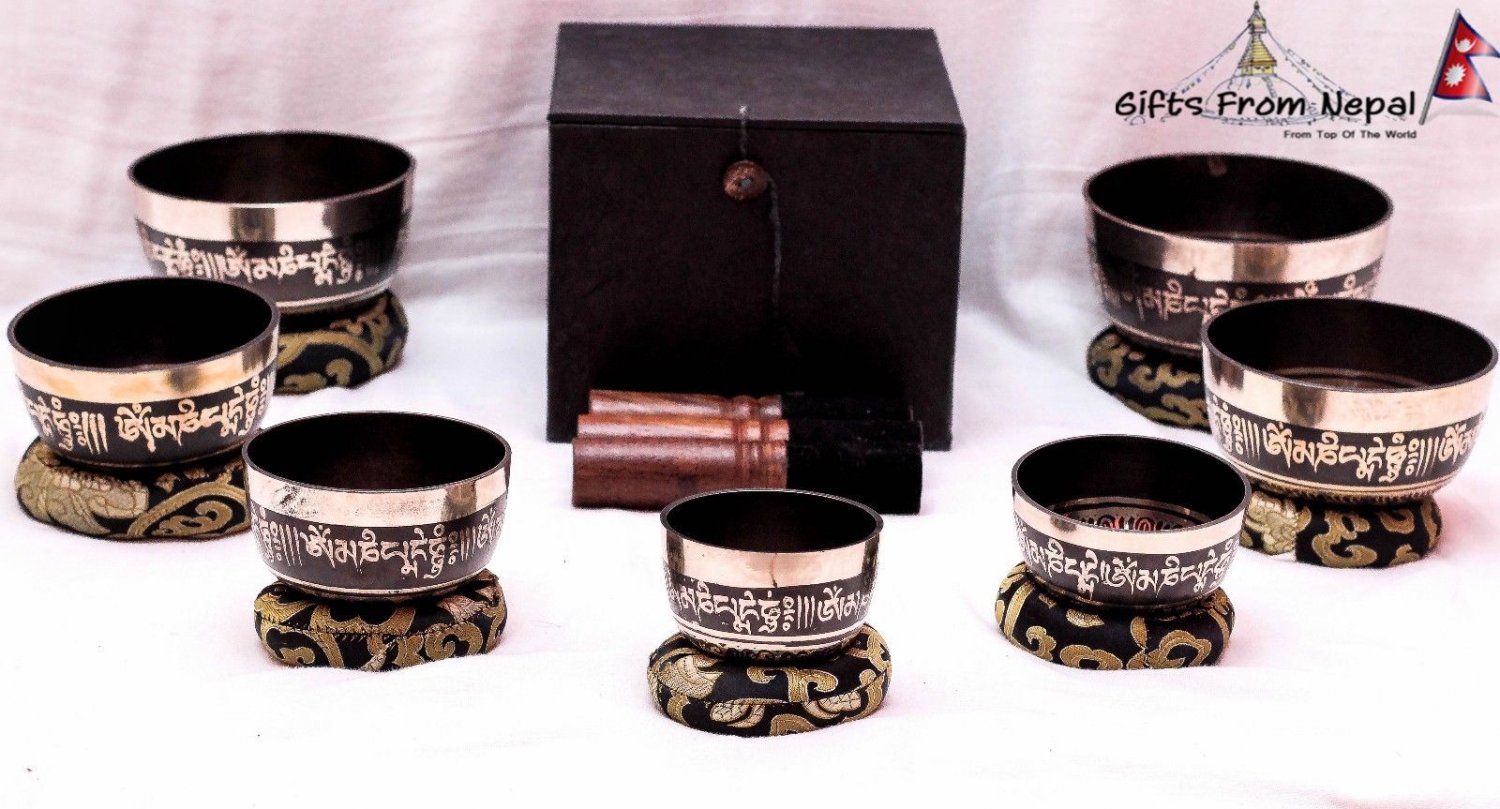 CHAKRA HEALING TIBETAN SINGING BOWL SET OF 7