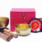 Tibetan Handmade Chakra Healing Singing Bowl - Set of 3 - 4",5" & 6"