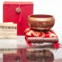Tibetan Singing Bowl - 3" Handcrafted design Made in Nepal - Red
