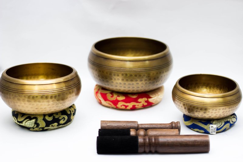 Chakra Healing Singing Bowls -Tibetan Singing Bowl Sets of 3 -Antique Chakra Set