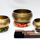 Chakra Healing Singing Bowls -Tibetan Singing Bowl Sets of 3 -Antique Chakra Set