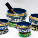Chakra Healing Singing Bowls -Tibetan Singing Bowl Sets of 4 - Blue Chakra Set