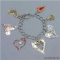 Chunky Heart Charm Fashion Costume Jewelry Toggle Bracelet "Matches Necklace Set