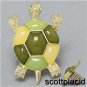 Chunky Gold Tone Green Turtle Charm Stretchable Fashion Costume Jewelry Ring