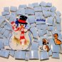 72 Snowman w Cat & Dog Mosaic Puzzle Tiles