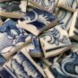 82 Blue & White Toile Double Sided Mosaic Tiles