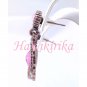 NEW Enamel Round Flower Dangle Earrings with Faux Pink Gem (E5900-PNK) 7