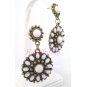 NEW VINTAGE/RETRO STYLE White Flower Platinize Dangle Earrings (E5905) 8
